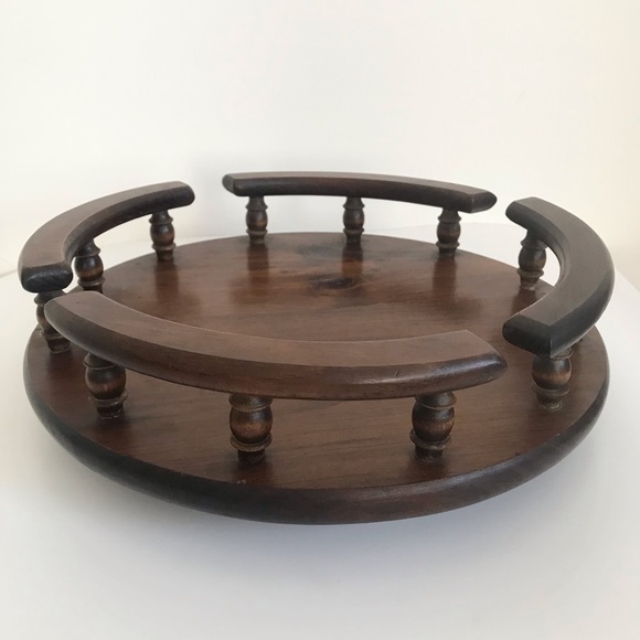 Vintage Amish Hand Crafted Wooden Lazy Susan Spice Rack - Picture 1 of 8